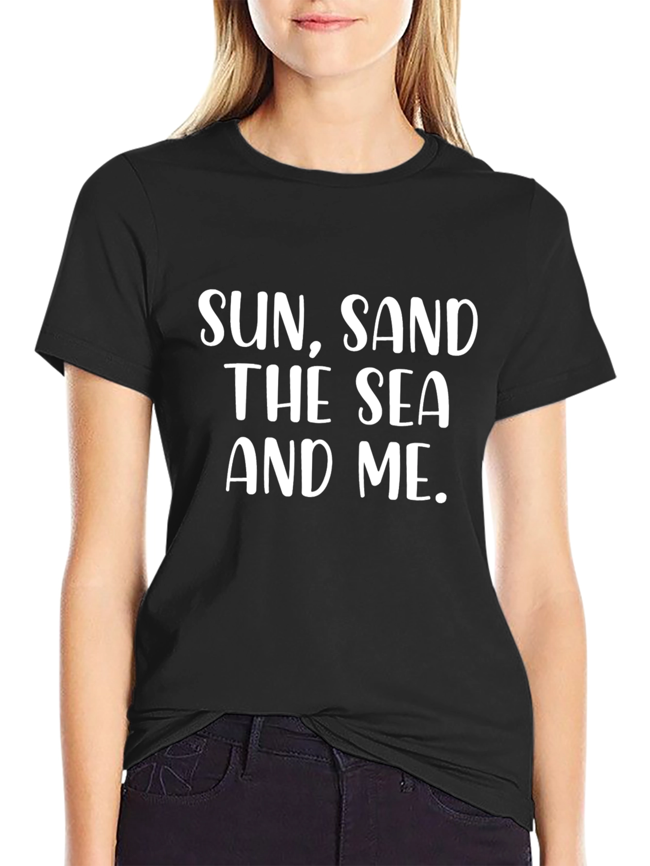 Sun Sand the Sea and Me - Black T-Shirt