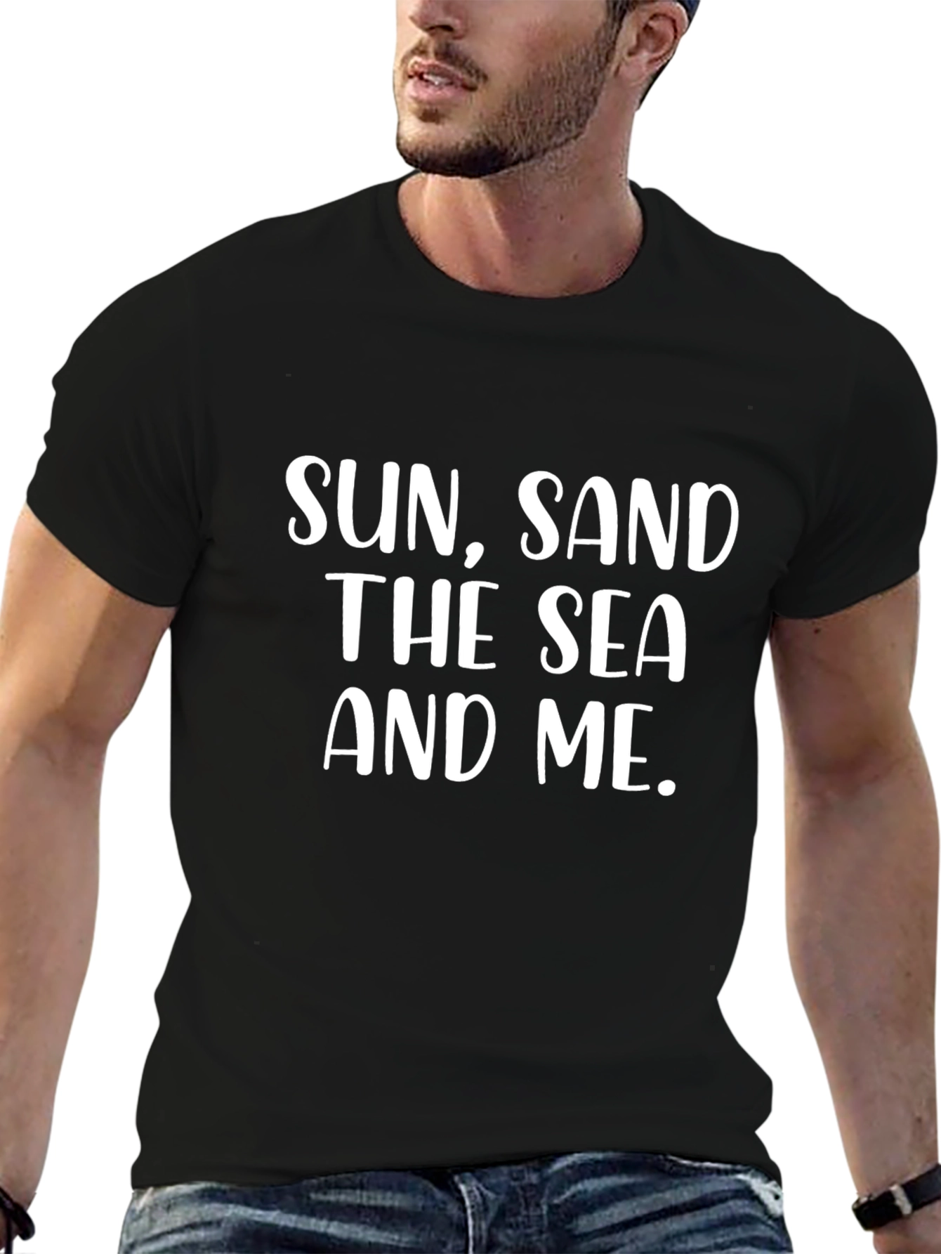 Sun Sand the Sea and Me - Black T-Shirt