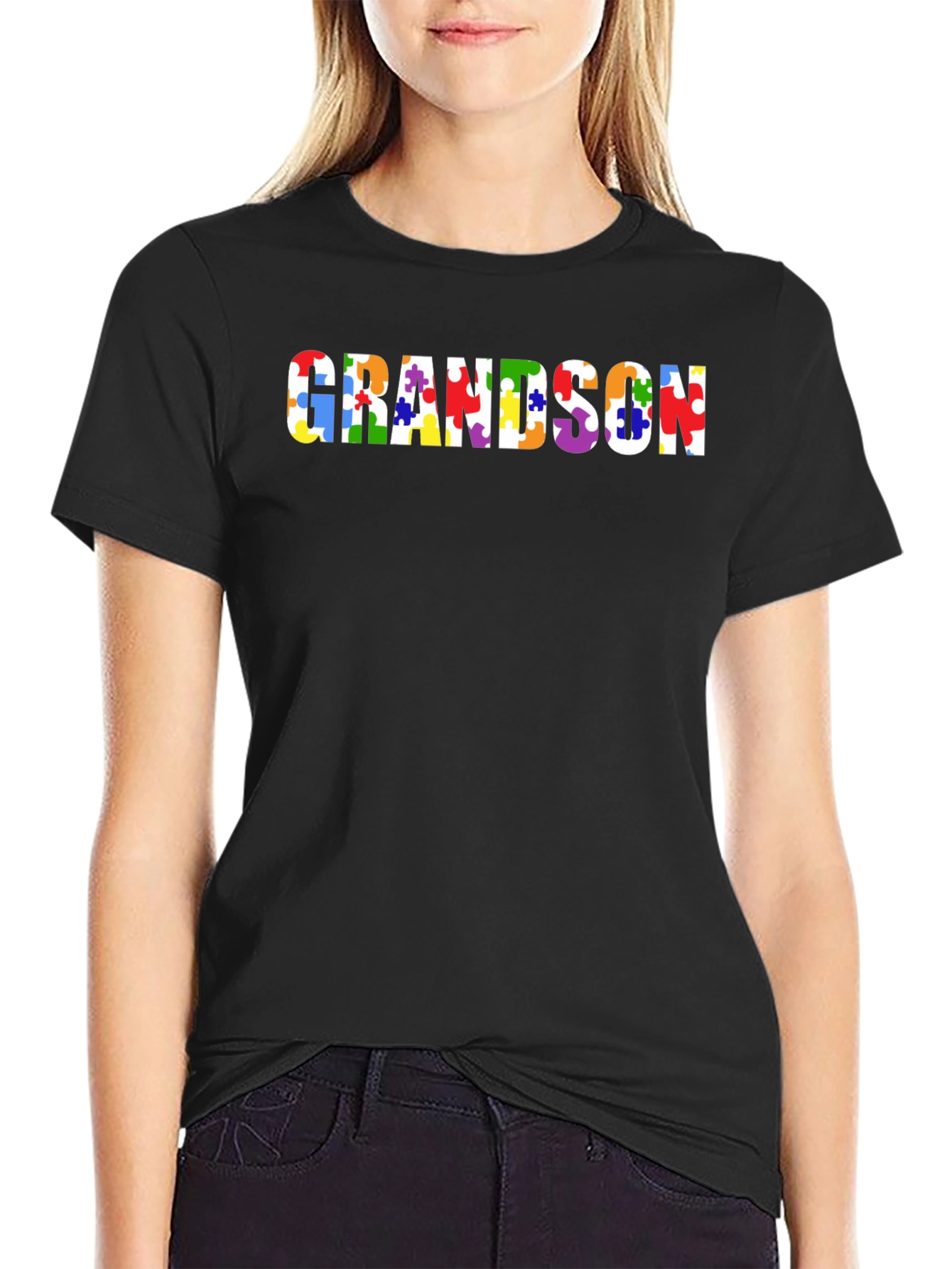 Autism Awareness Grandson Puzzle Piece T-Shirt