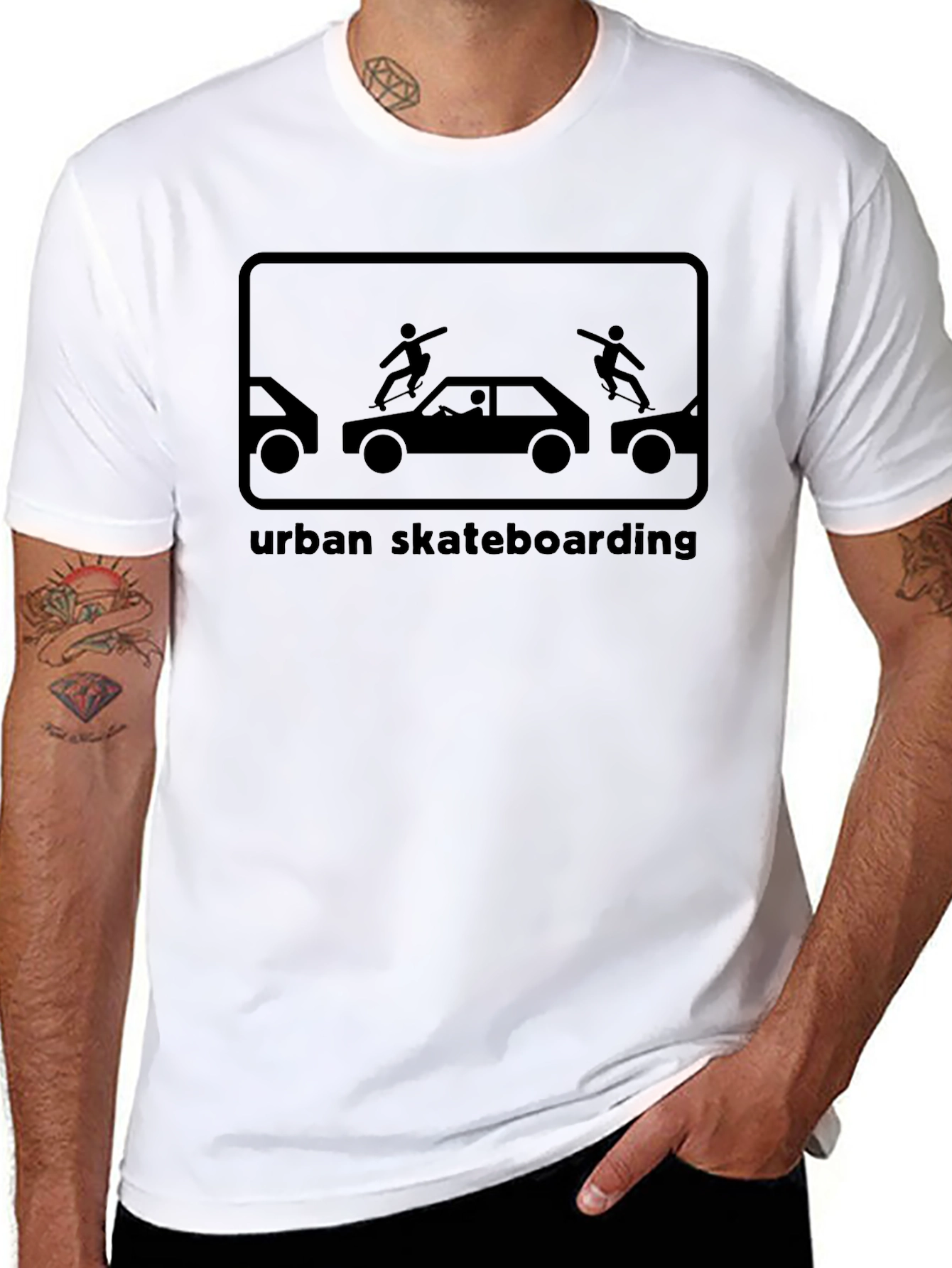 Urban Skateboarding T-Shirt - Black Graphic Tee