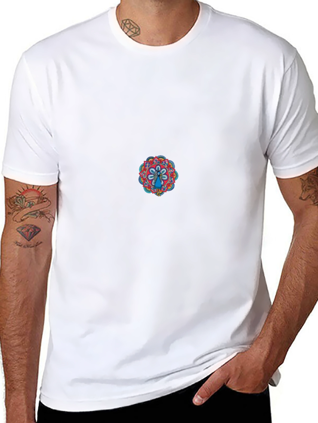 Black Tee with Mandala Graphic
