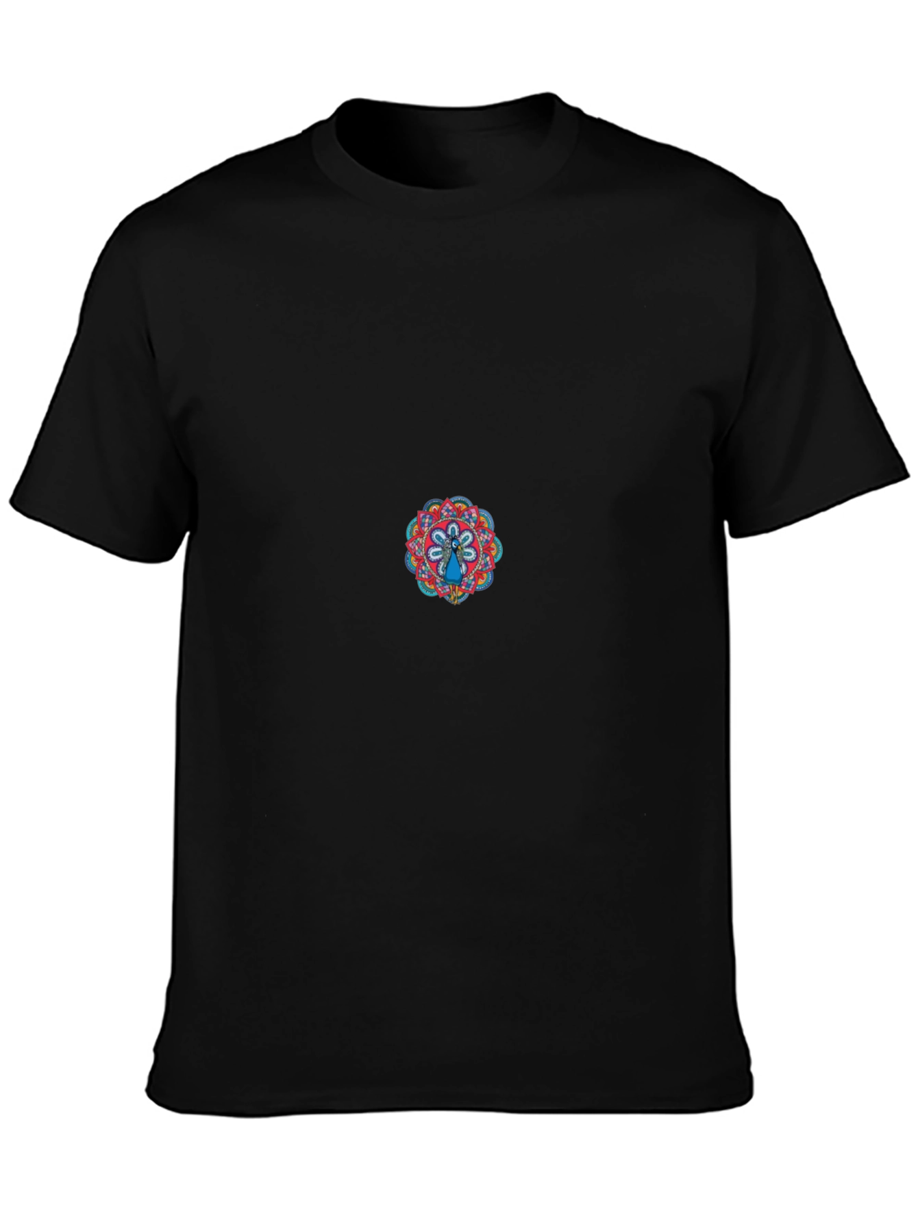 Black Tee with Mandala Graphic