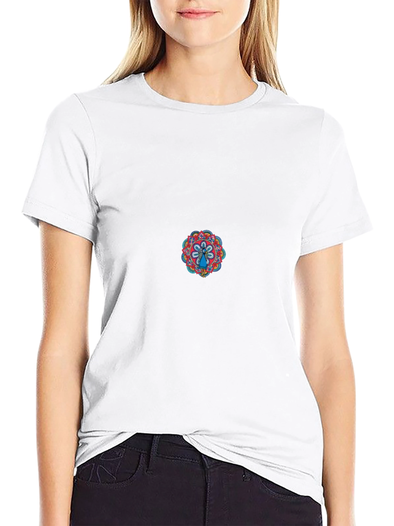 Black Tee with Mandala Graphic