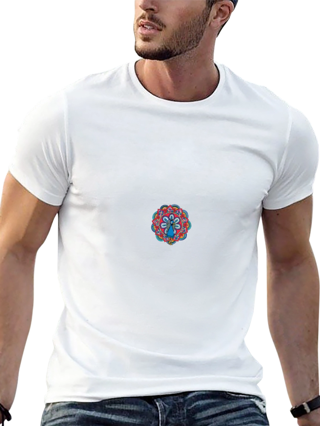Black Tee with Mandala Graphic