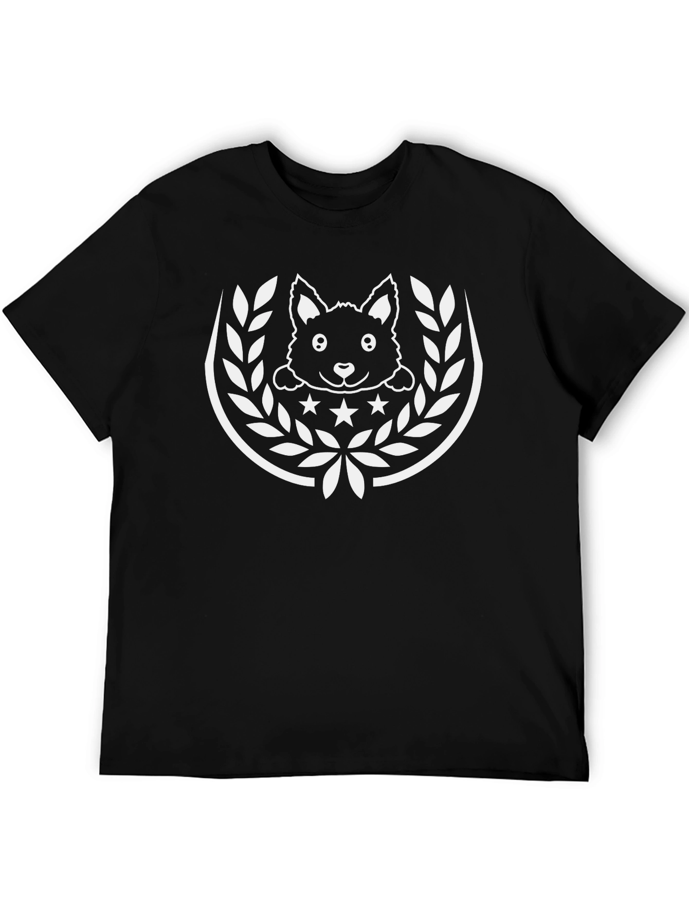 Cute Dog Graphic Tee - Black