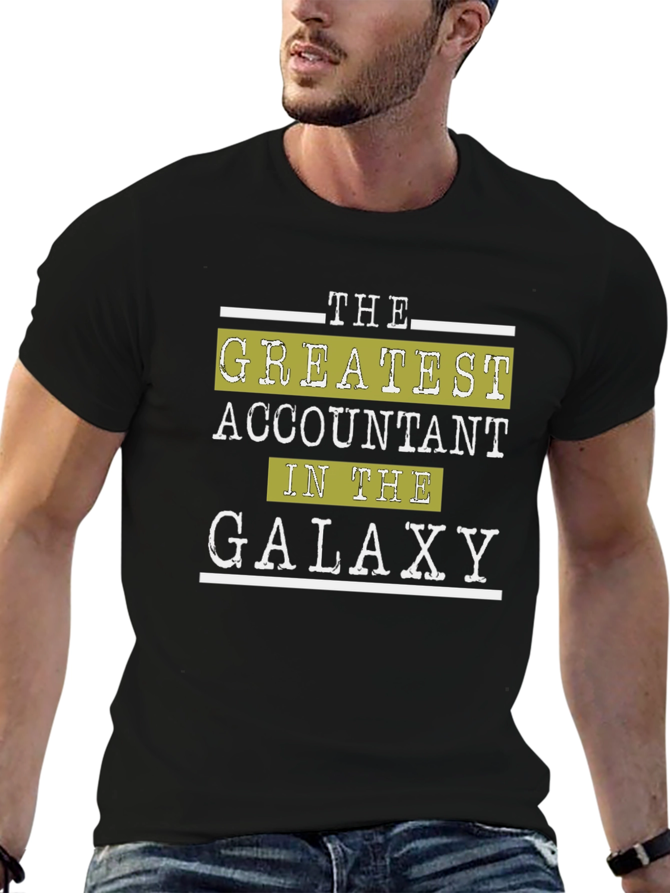 Accountant in the Galaxy Black Graphic T-Shirt