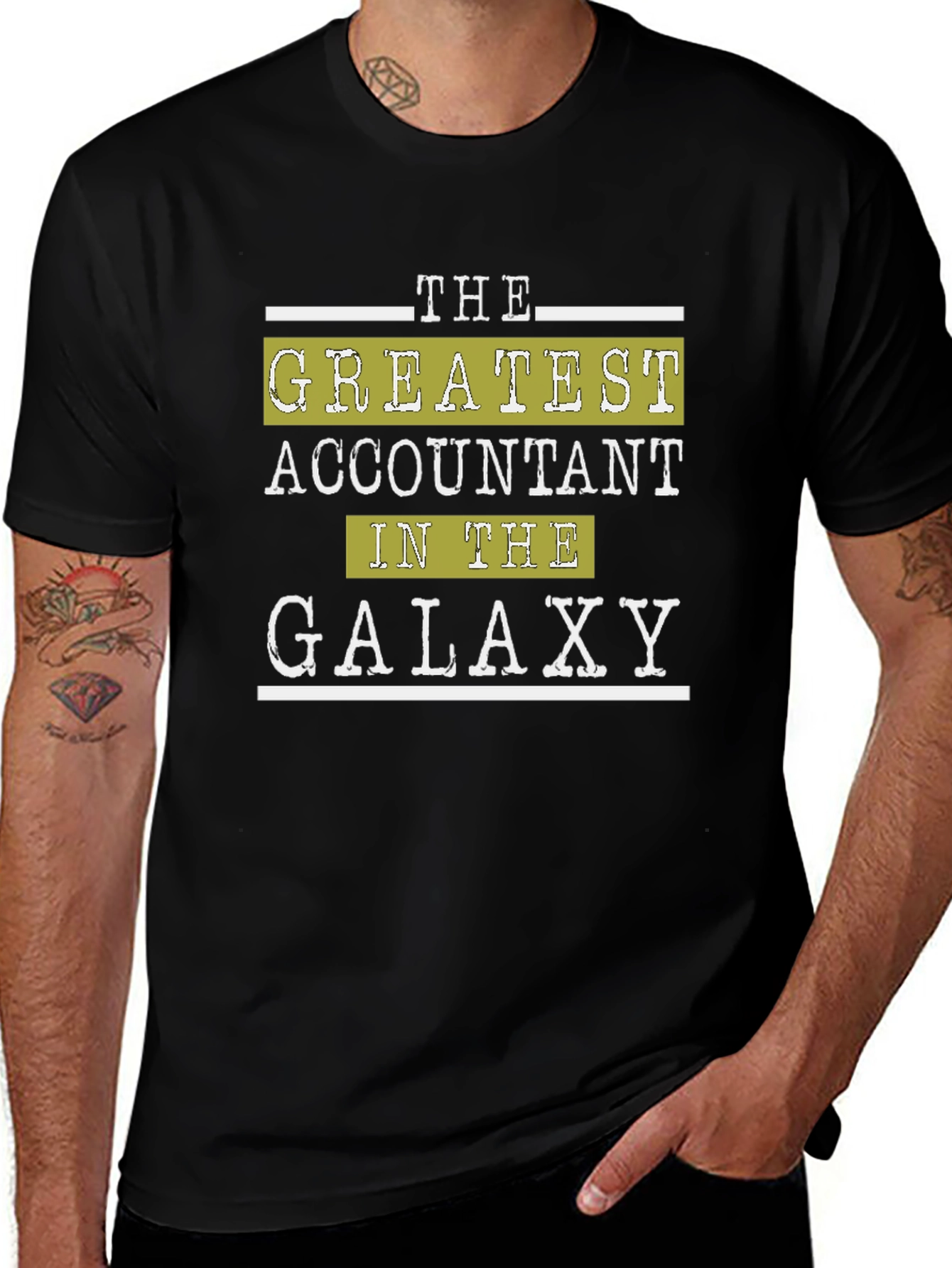 Accountant in the Galaxy Black Graphic T-Shirt