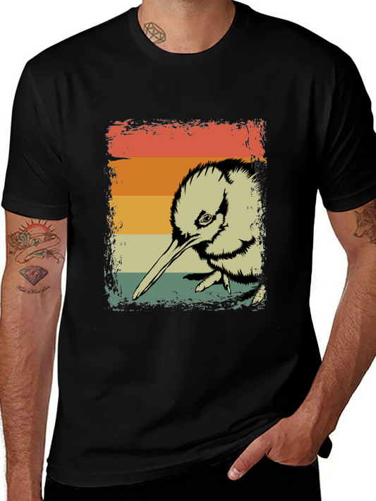 Retro Kiwi Bird Graphic T-Shirt