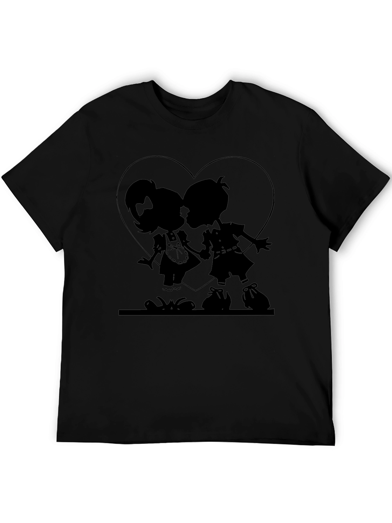 Silhouette Kissing Couple Heart T-Shirt