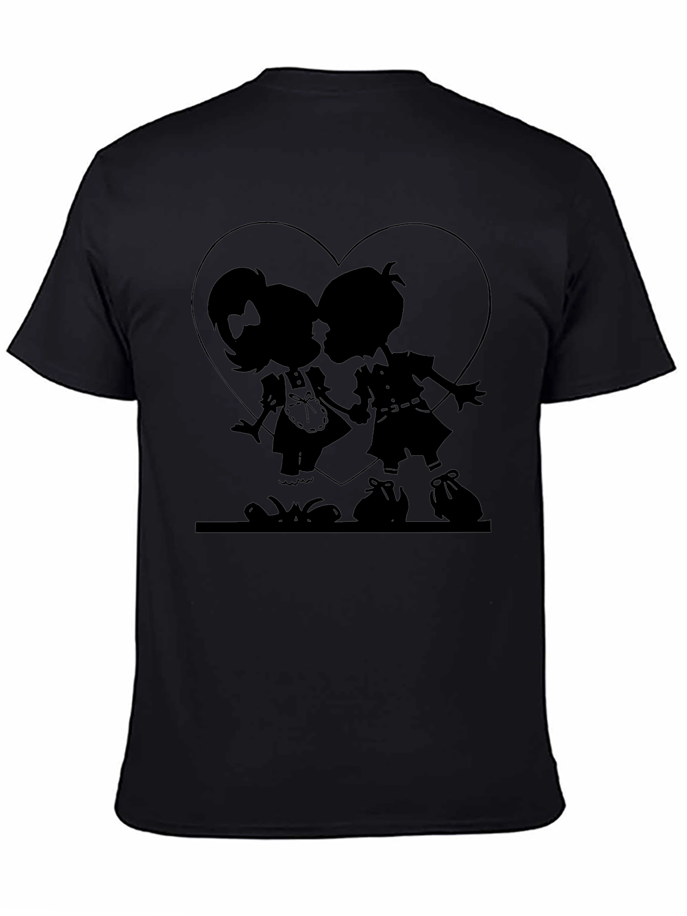 Silhouette Kissing Couple Heart T-Shirt