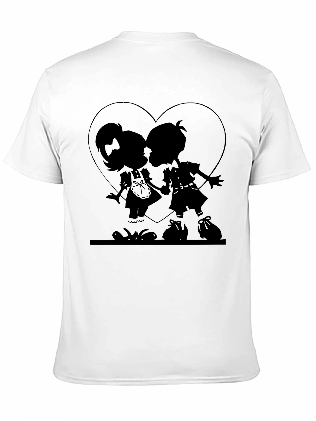 Silhouette Kissing Couple Heart T-Shirt