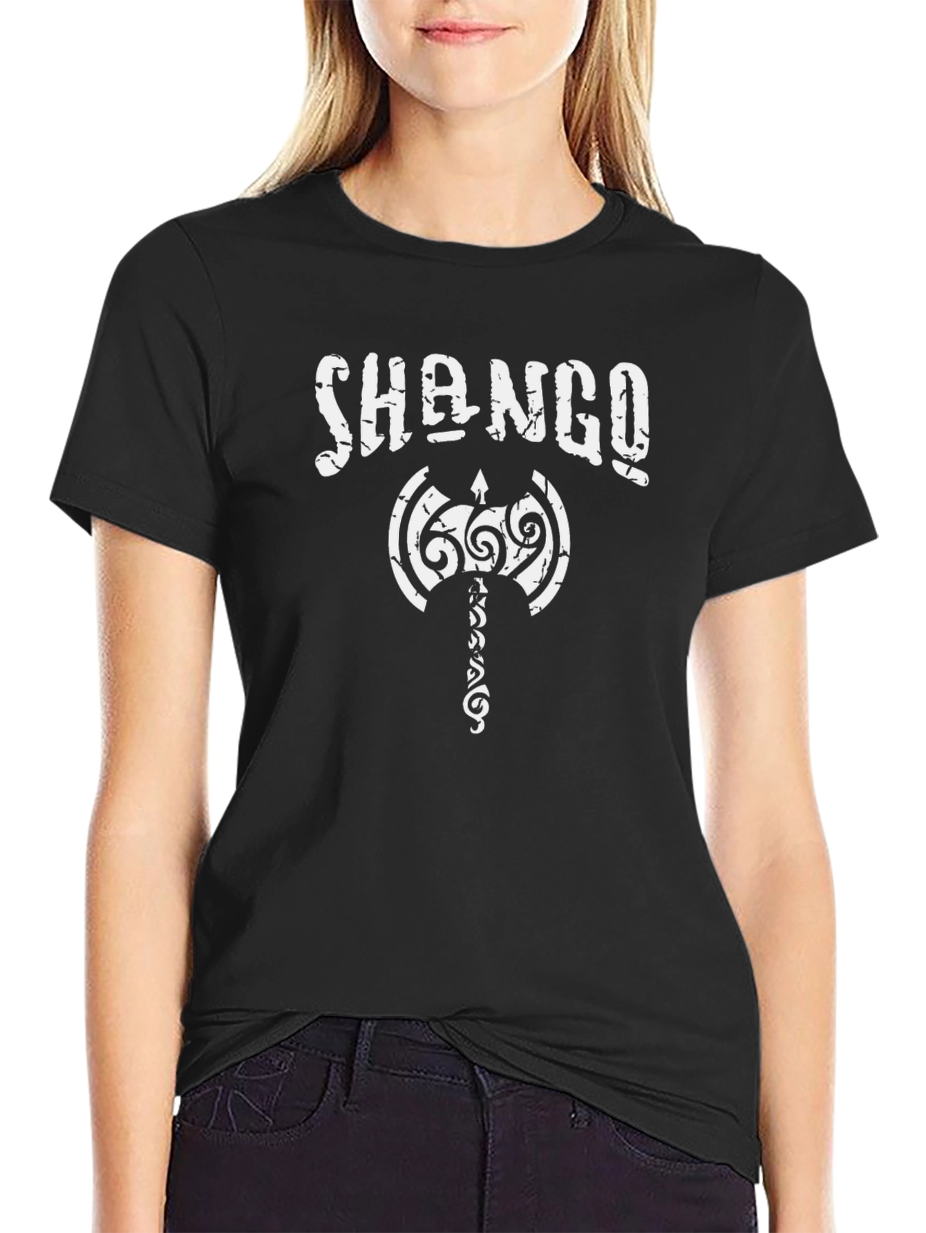 Shango Warrior Axe T-Shirt - Black Graphic Tee