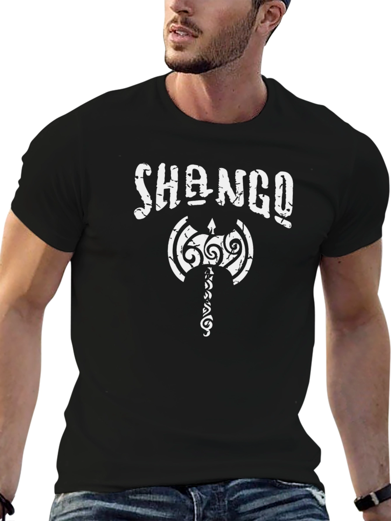 Shango Warrior Axe T-Shirt - Black Graphic Tee