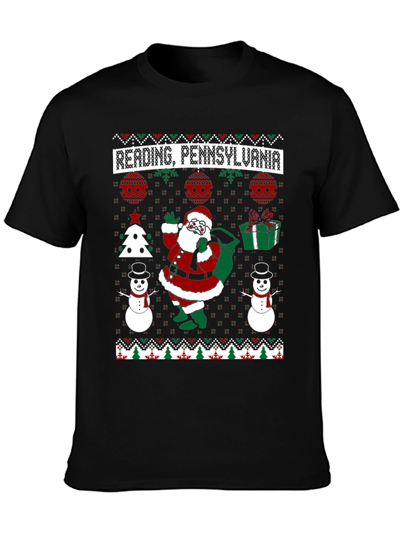 Reading Pennsylvania Ugly Christmas T-Shirt