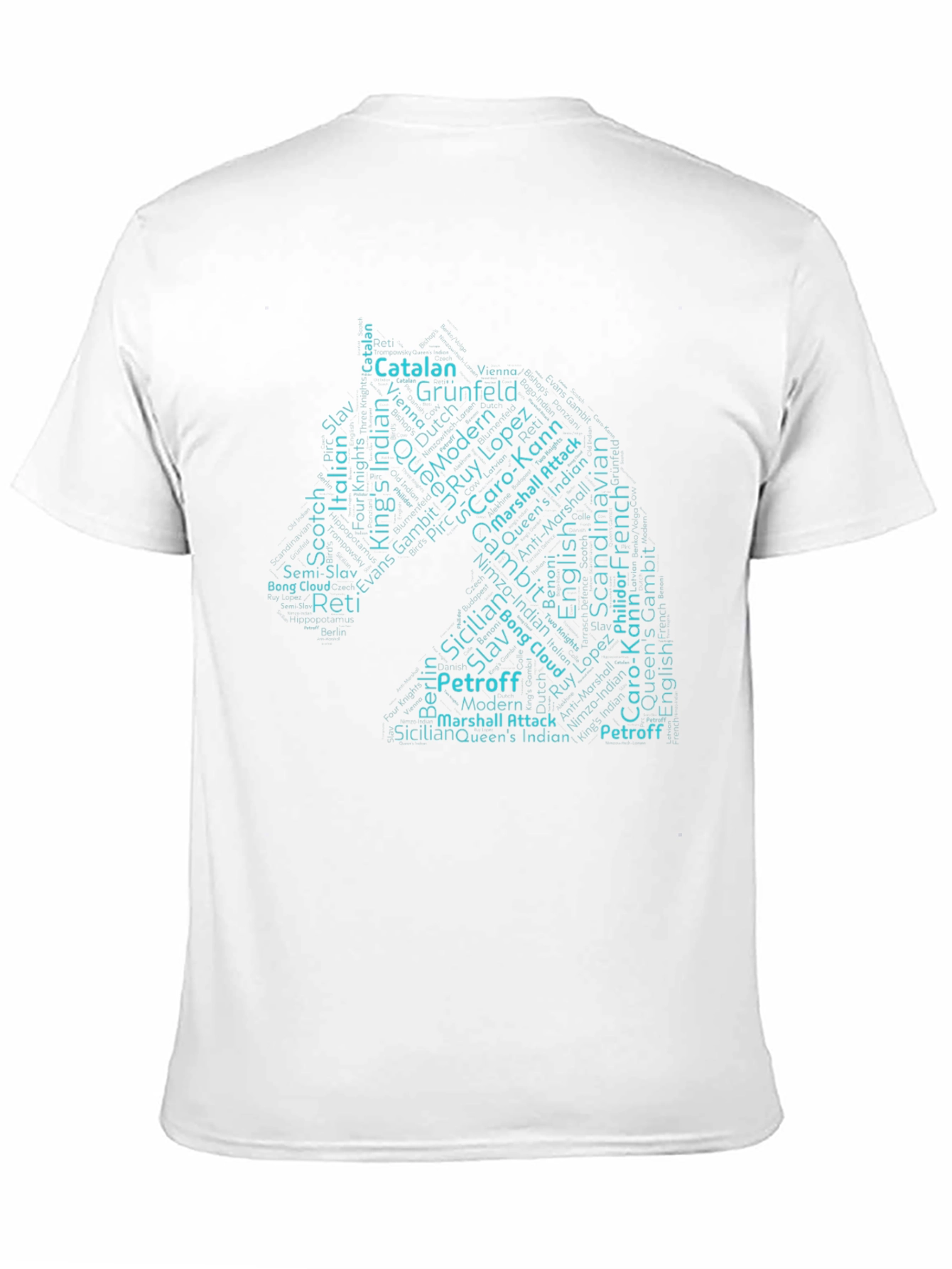 Chess Openings Word Cloud T-Shirt - Black