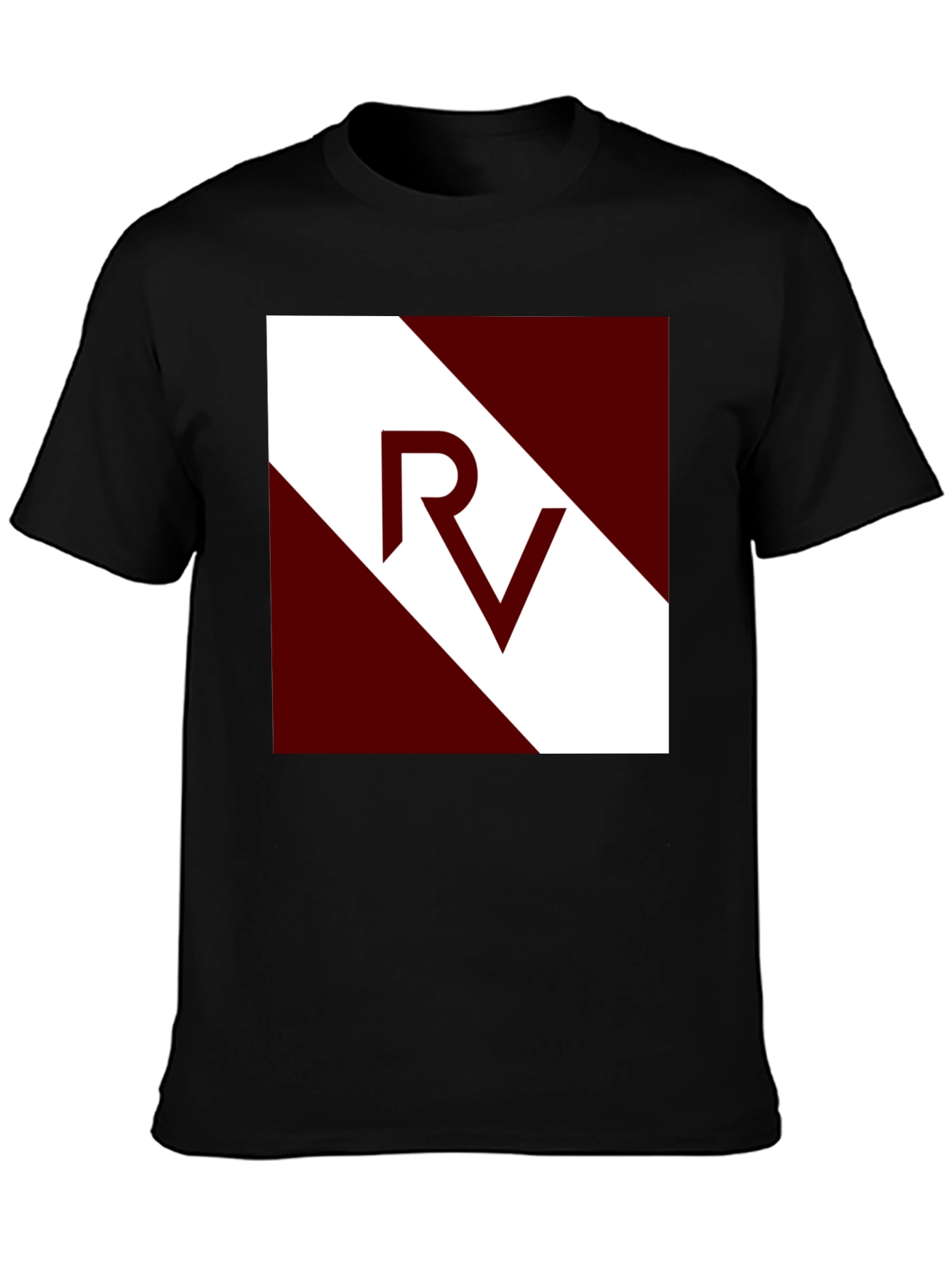 Stylish Mens Black Graphic Tee - RV Design