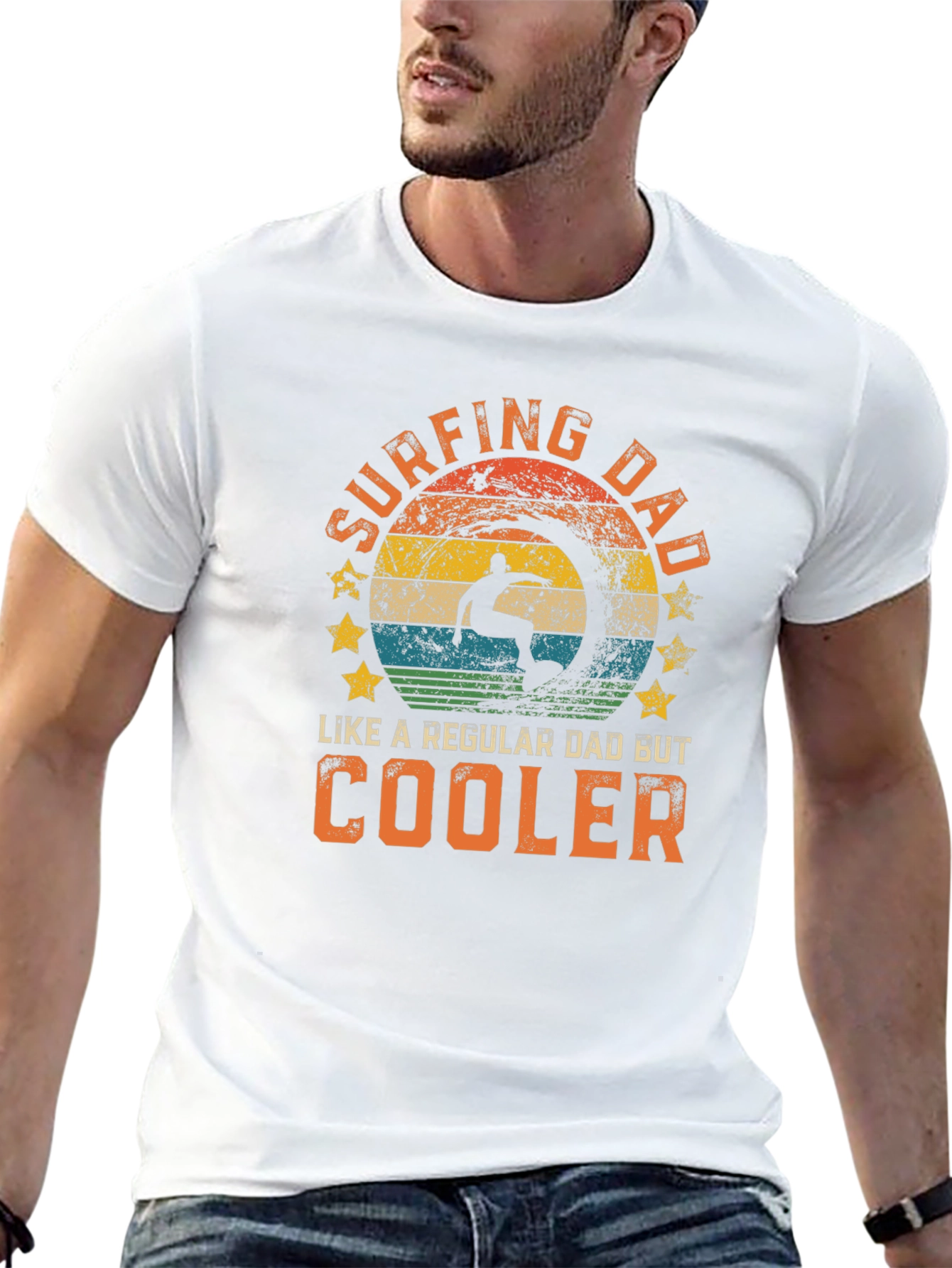 Surfing Dad T-Shirt - Cool Dad Tee