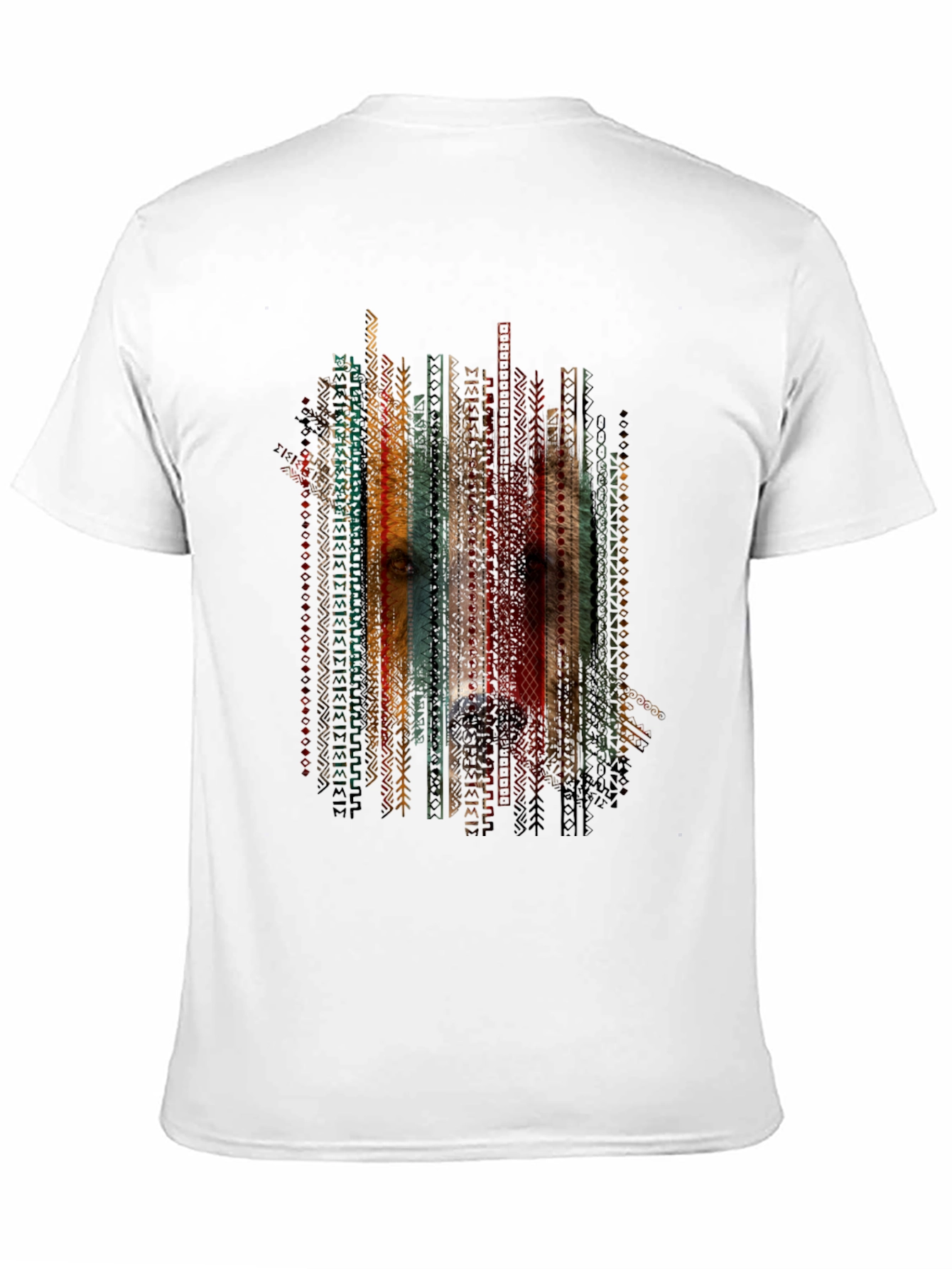 Tribal Dog Graphic Tee - Stylish Mens Black T-Shirt