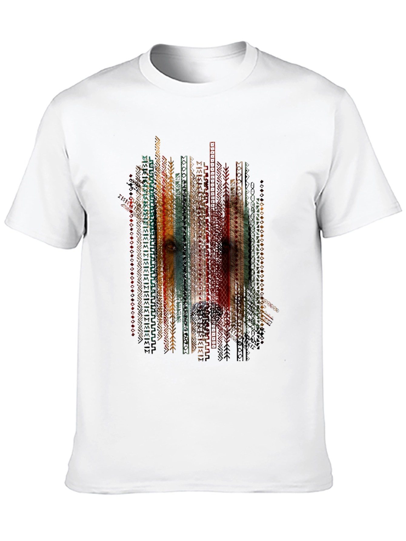 Tribal Dog Graphic Tee - Stylish Mens Black T-Shirt