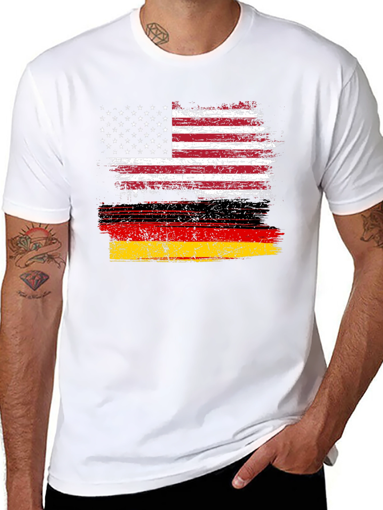 USA Germany Flag Graphic T-Shirt