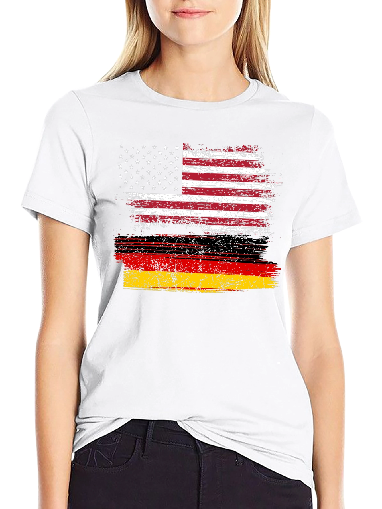 USA Germany Flag Graphic T-Shirt