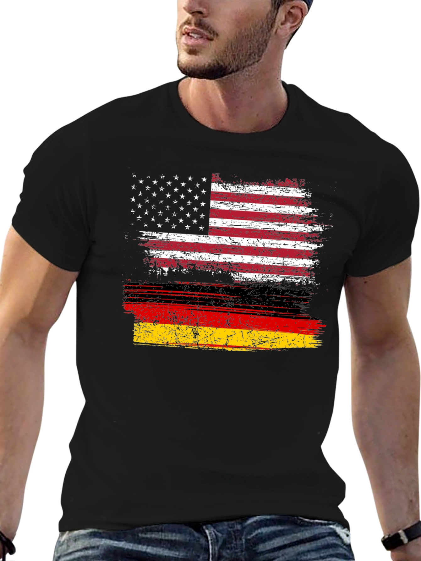USA Germany Flag Graphic T-Shirt