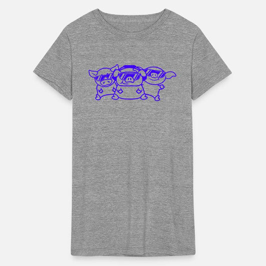 3 Little DJ Pigs Funny Cool Friends Team Crew Fun