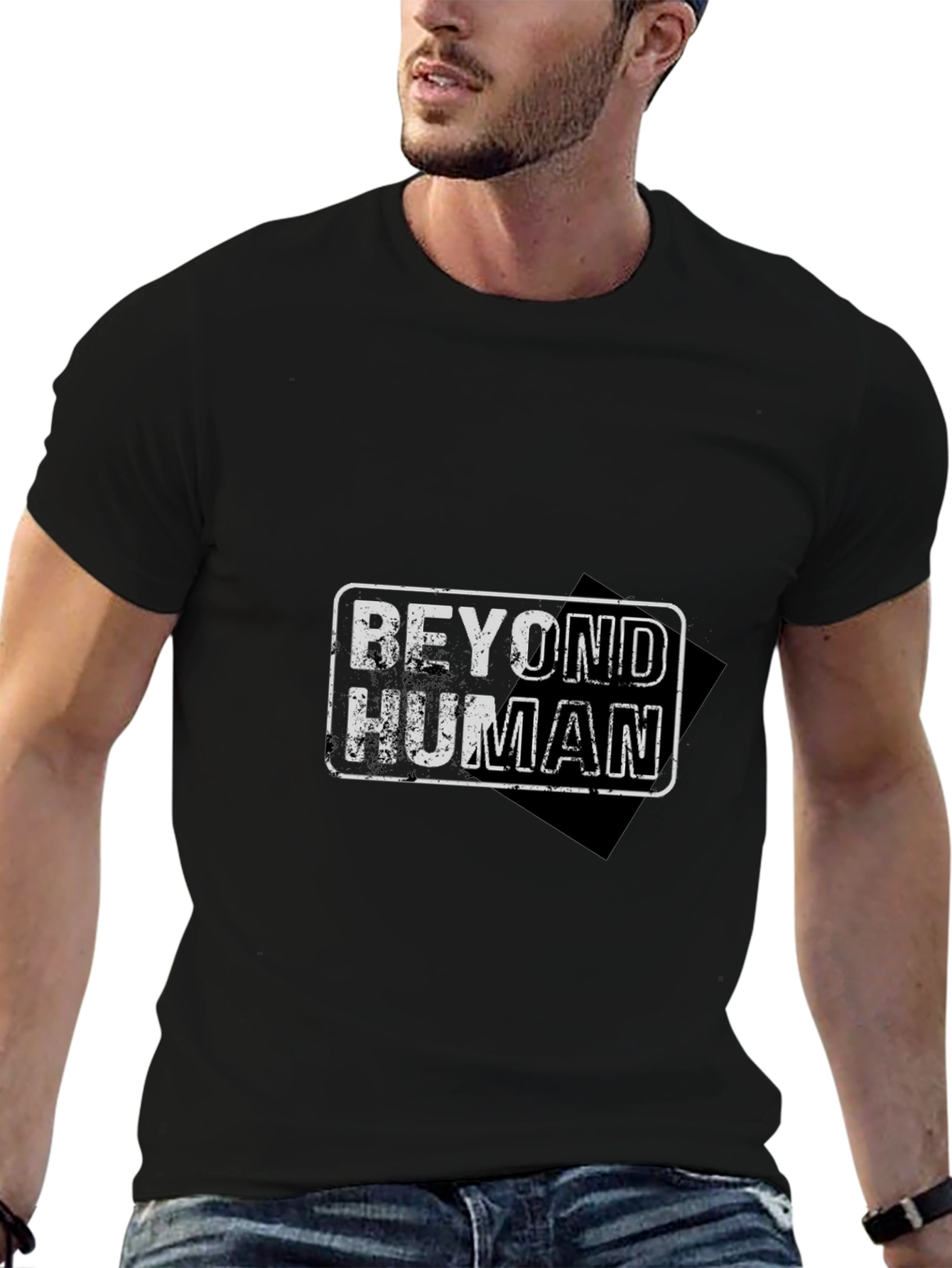 Beyond Human Graphic Print Black T-Shirt