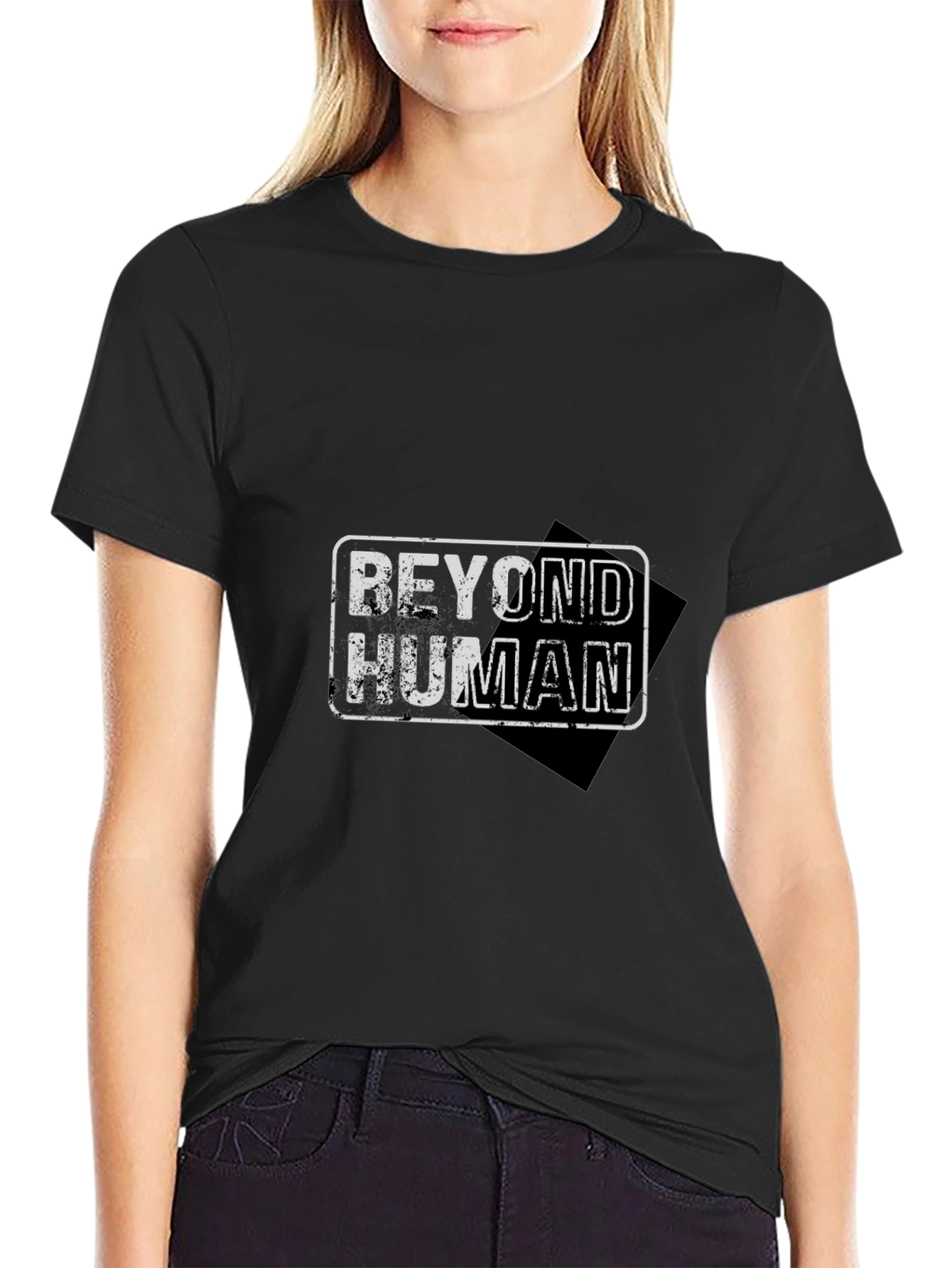 Beyond Human Graphic Print Black T-Shirt