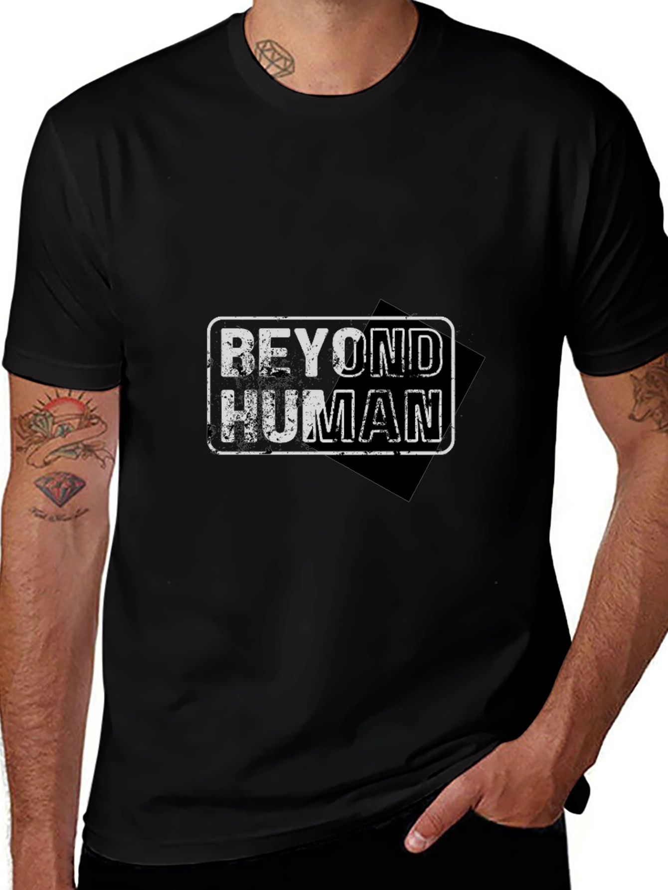 Beyond Human Graphic Print Black T-Shirt