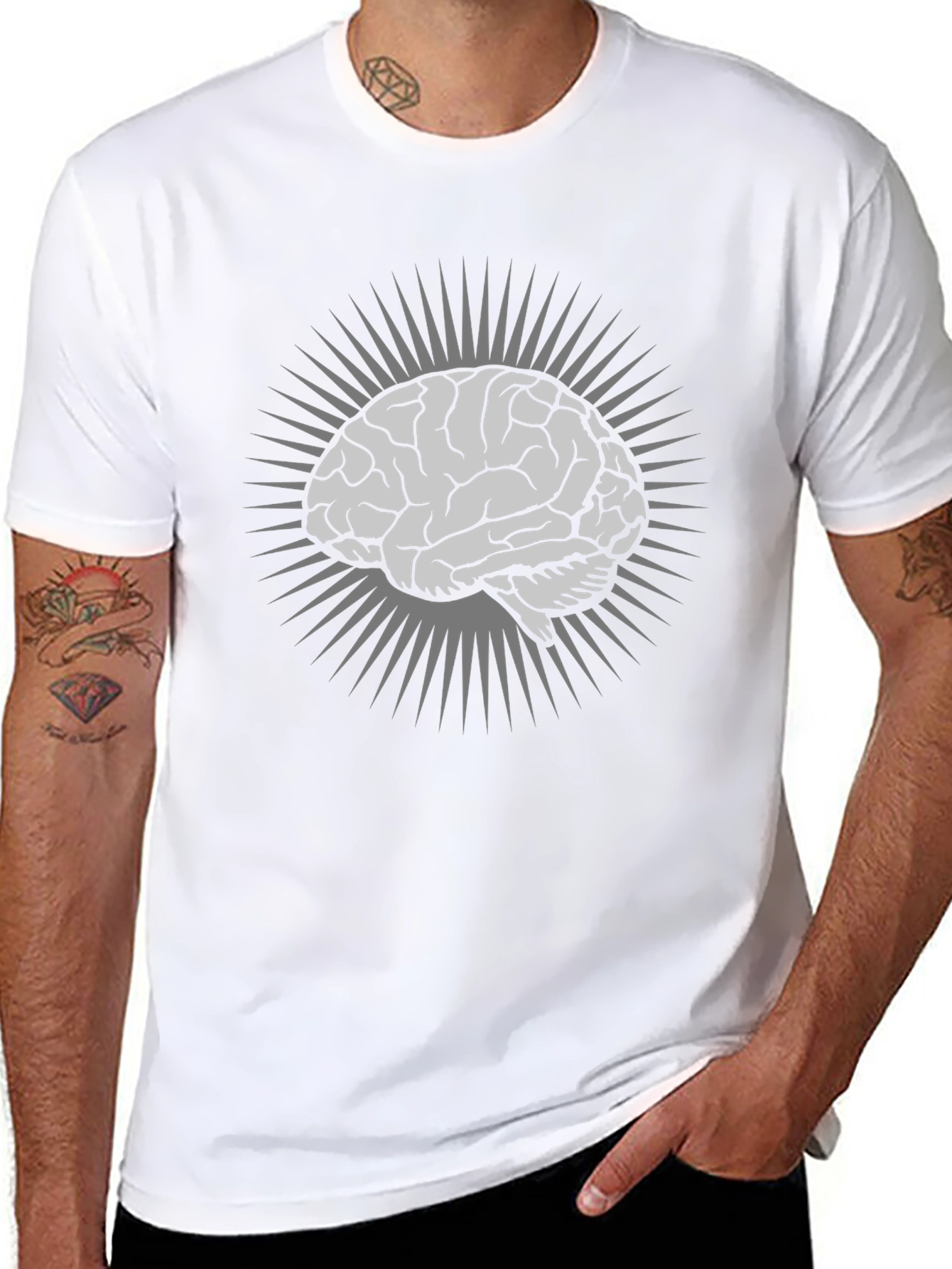 Brain Graphic T-Shirt - Black Cotton Tee