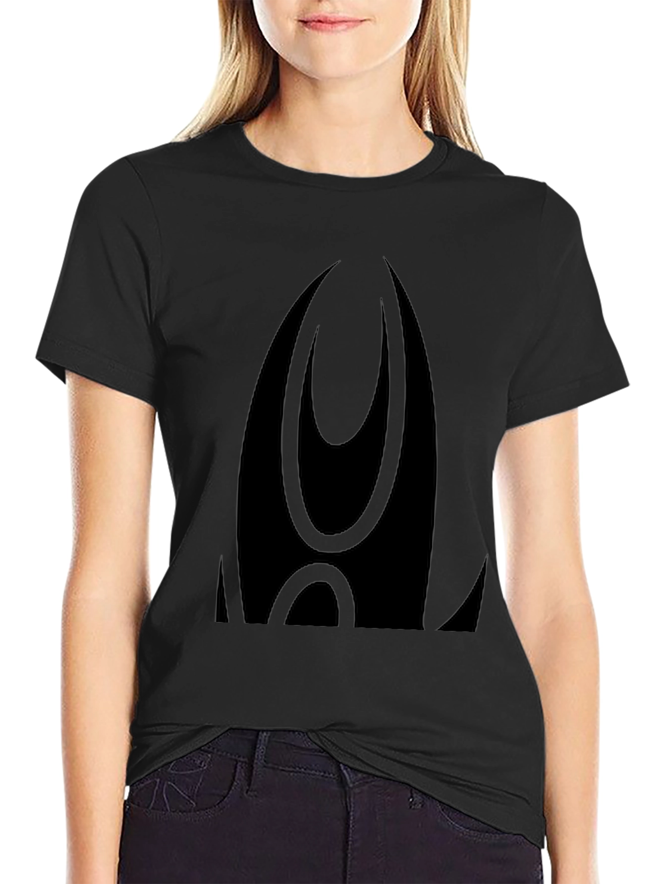 Black Graphic Tee - Modern Abstract Design