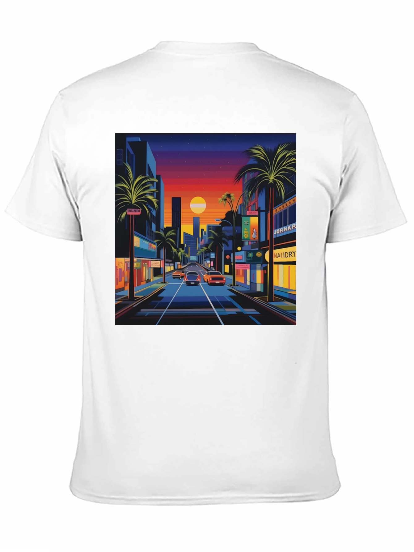 Sunset Cityscape Graphic Tee - Retro Style