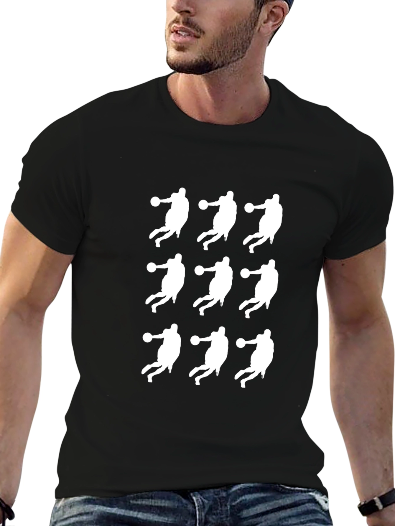 Black Basketball Silhouette Graphic Tee