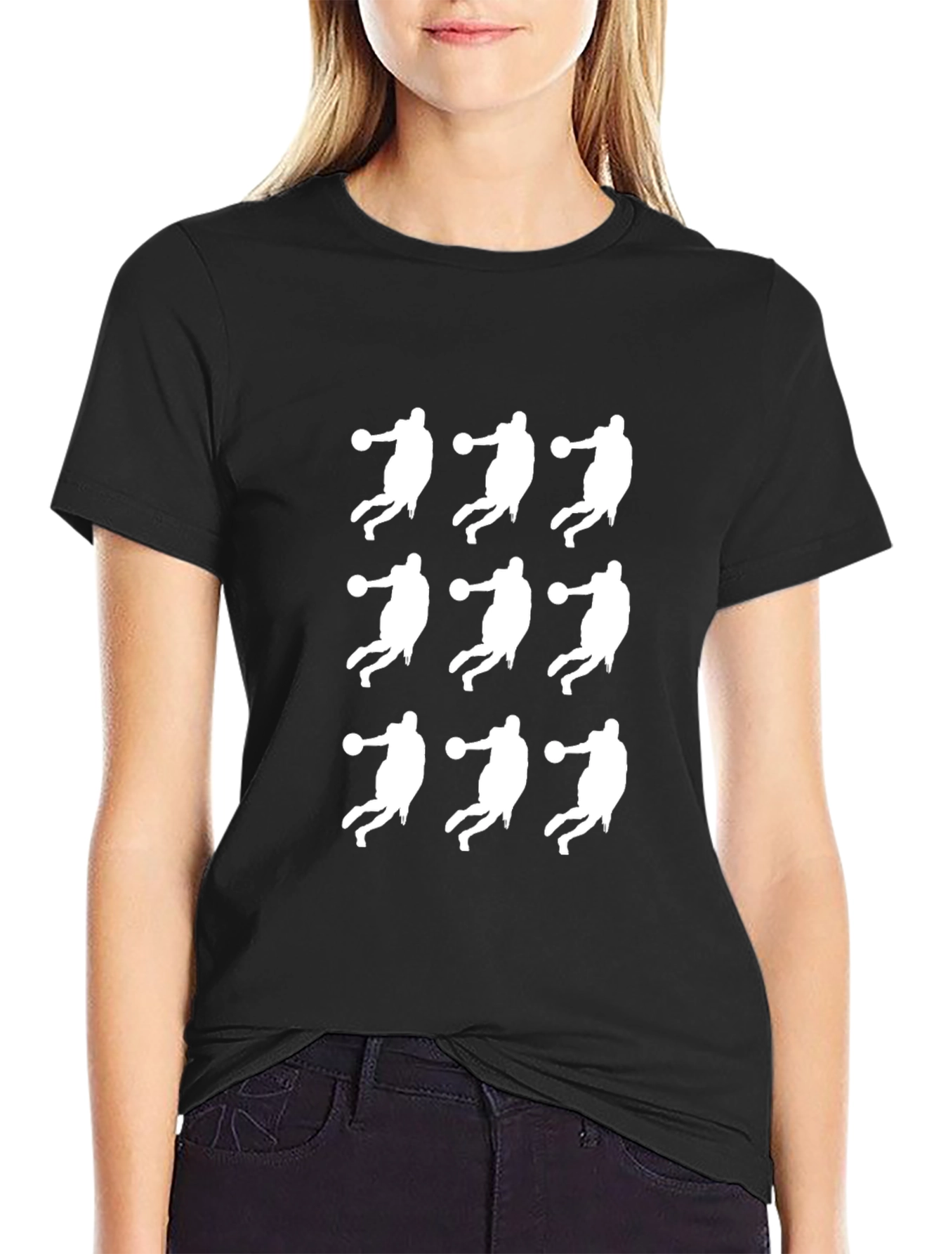 Black Basketball Silhouette Graphic Tee