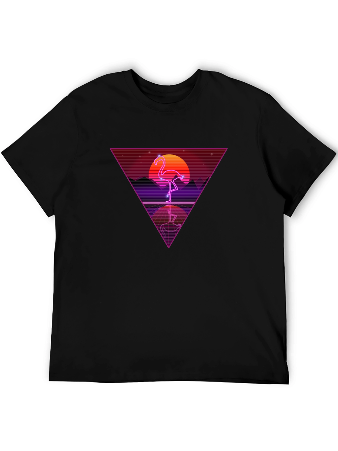 Retro Flamingo Triangle Graphic Tee
