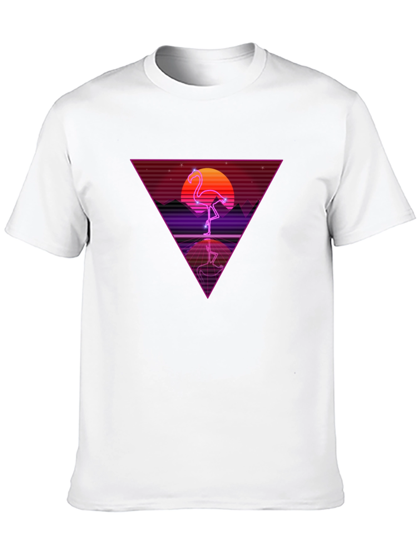 Retro Flamingo Triangle Graphic Tee
