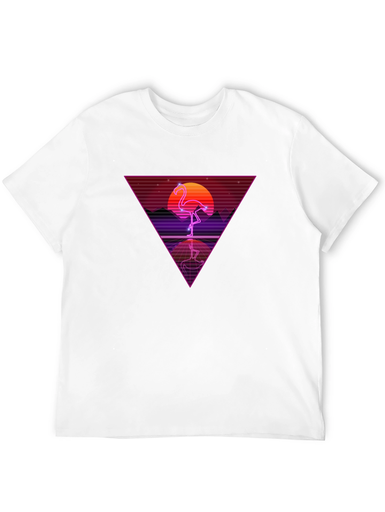 Retro Flamingo Triangle Graphic Tee