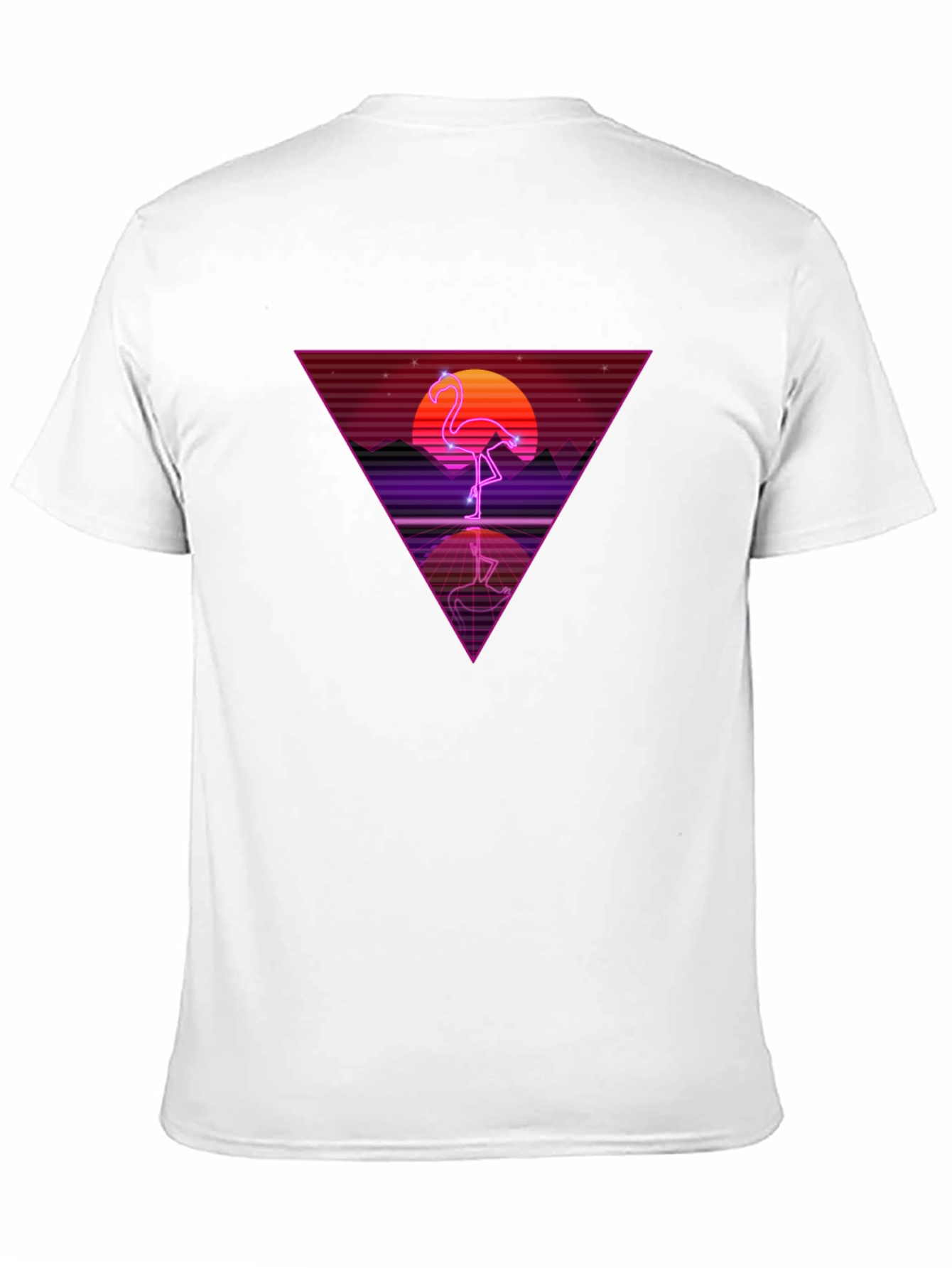 Retro Flamingo Triangle Graphic Tee