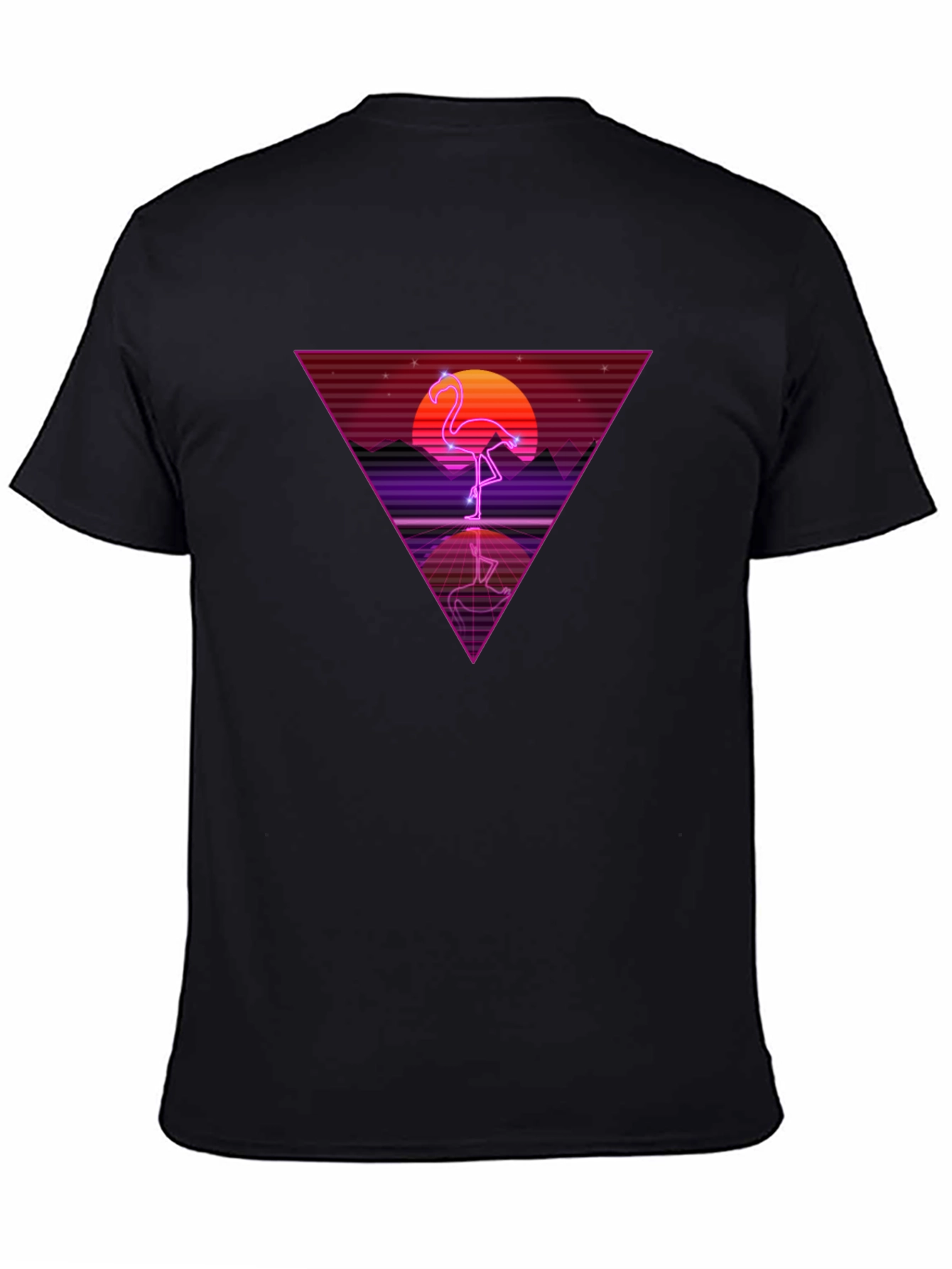 Retro Flamingo Triangle Graphic Tee