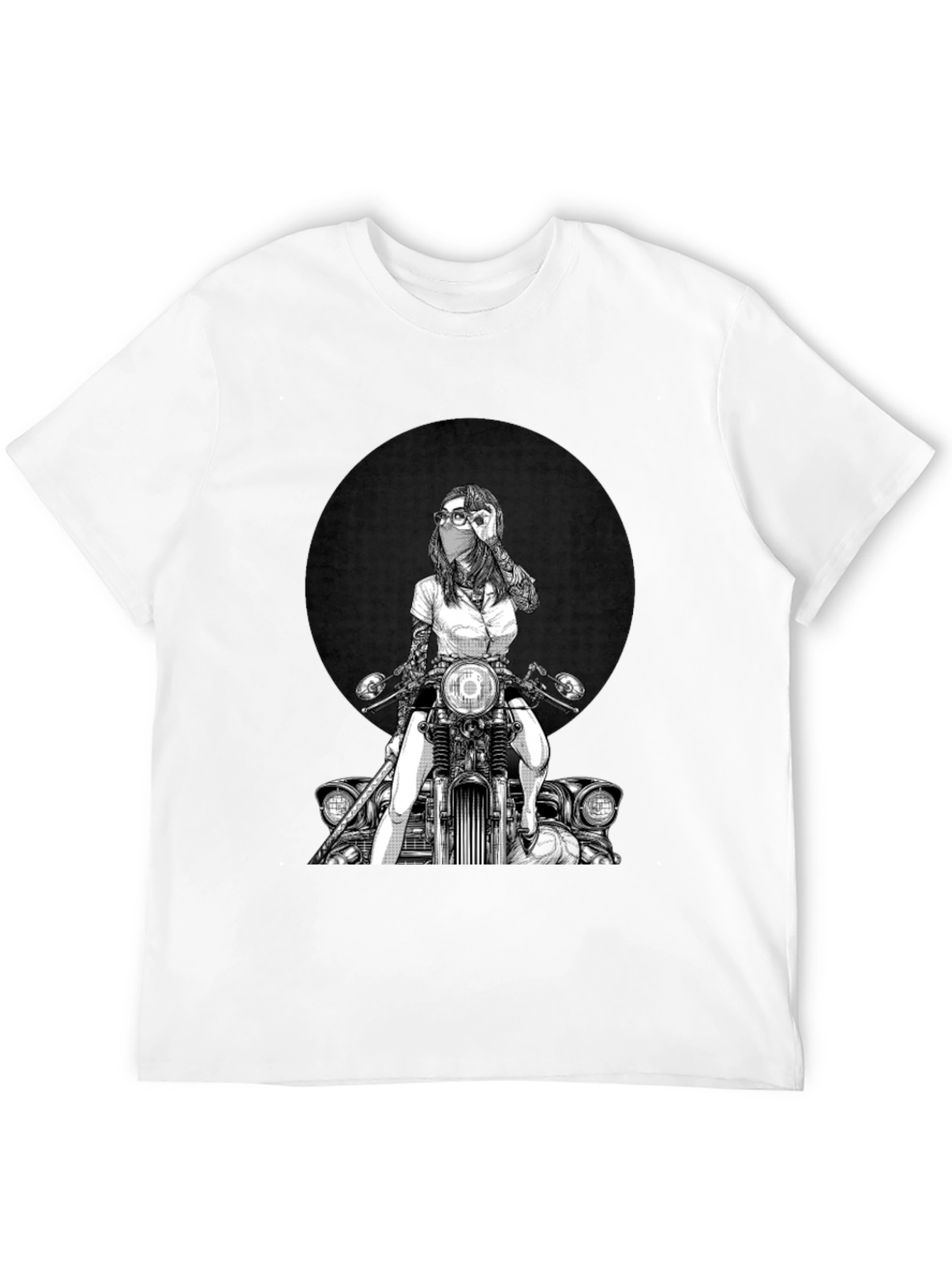 Biker Girl Graphic Tee - Cool Motorcycle T-Shirt