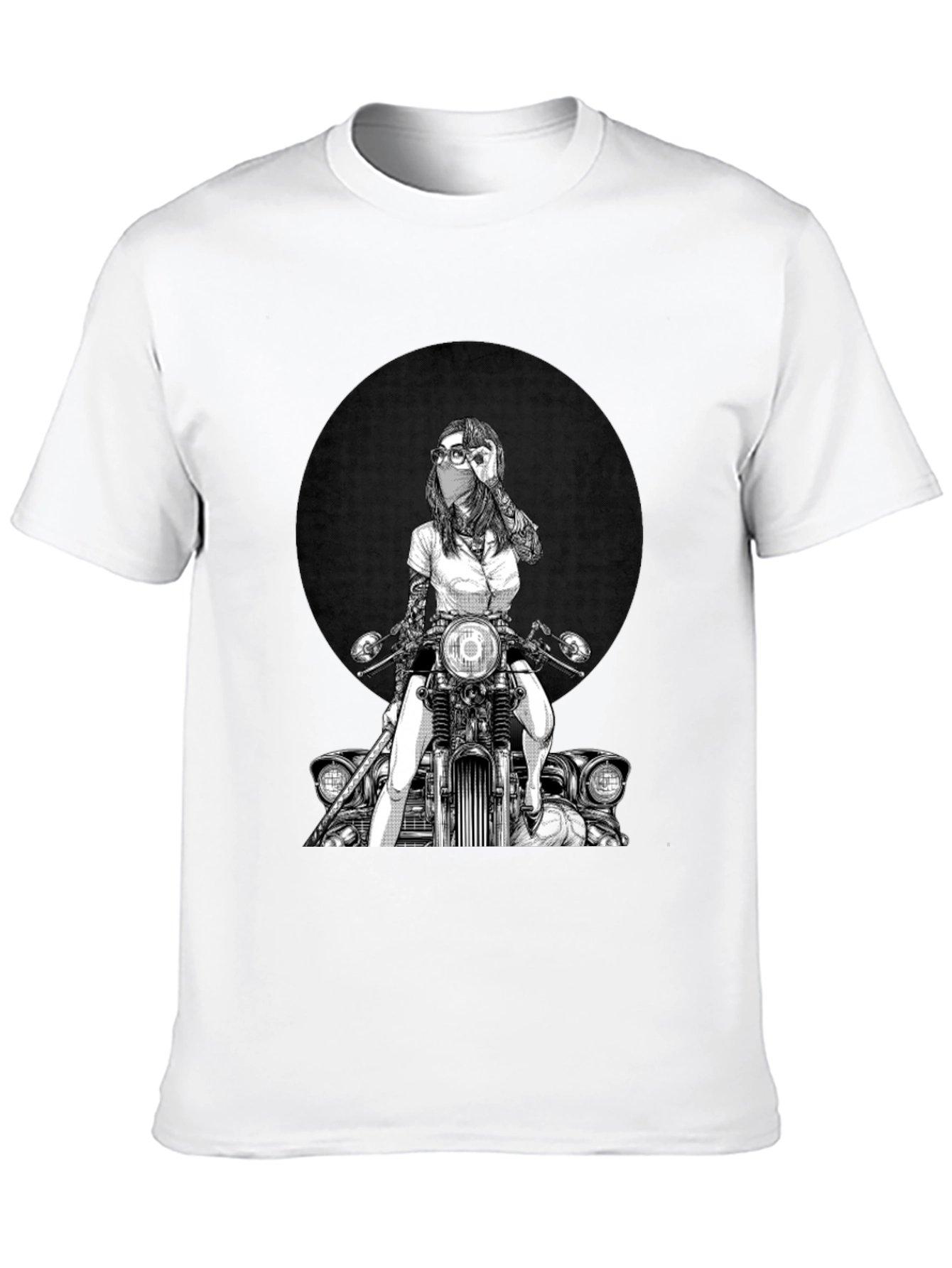 Biker Girl Graphic Tee - Cool Motorcycle T-Shirt