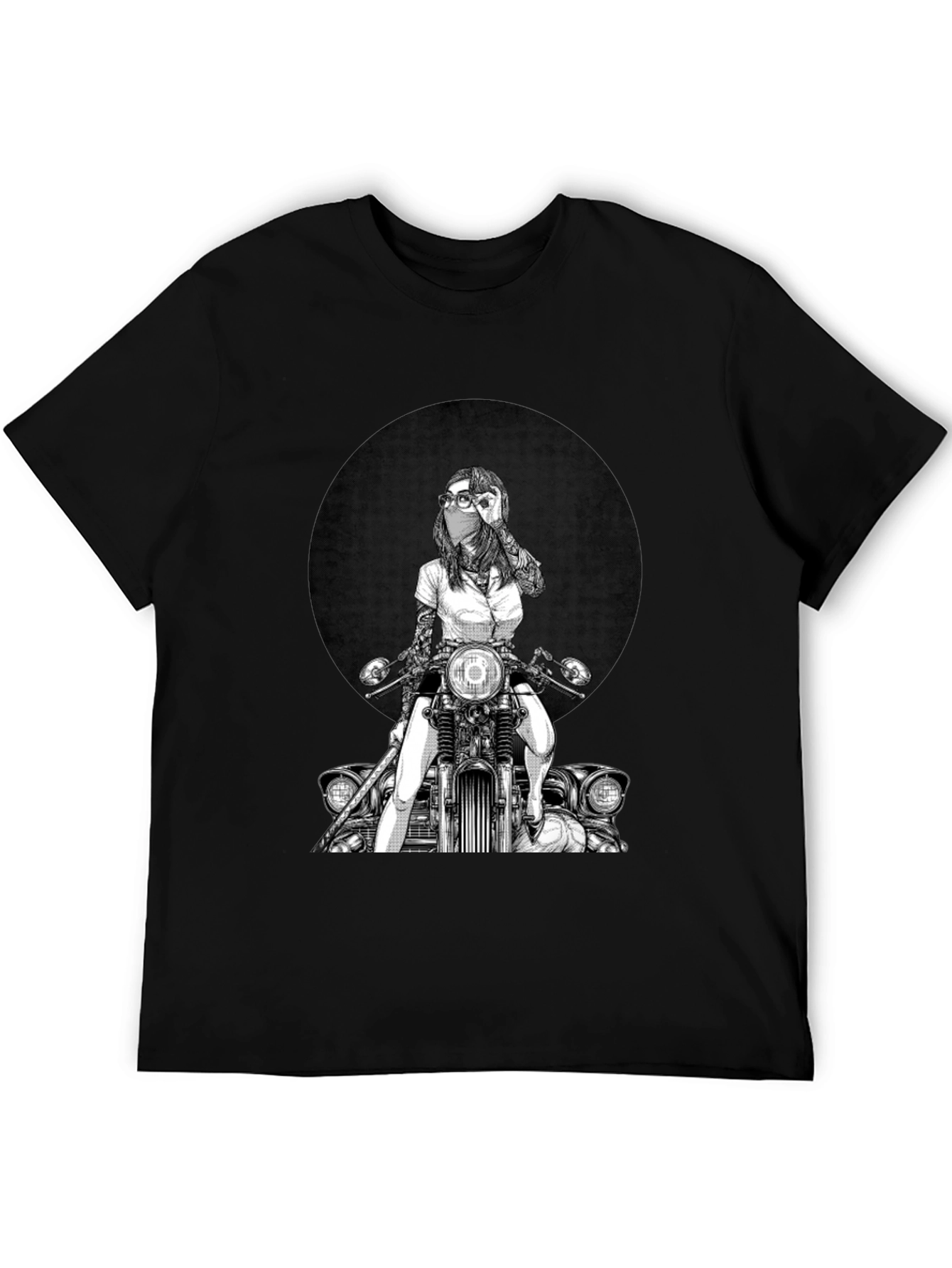 Biker Girl Graphic Tee - Cool Motorcycle T-Shirt