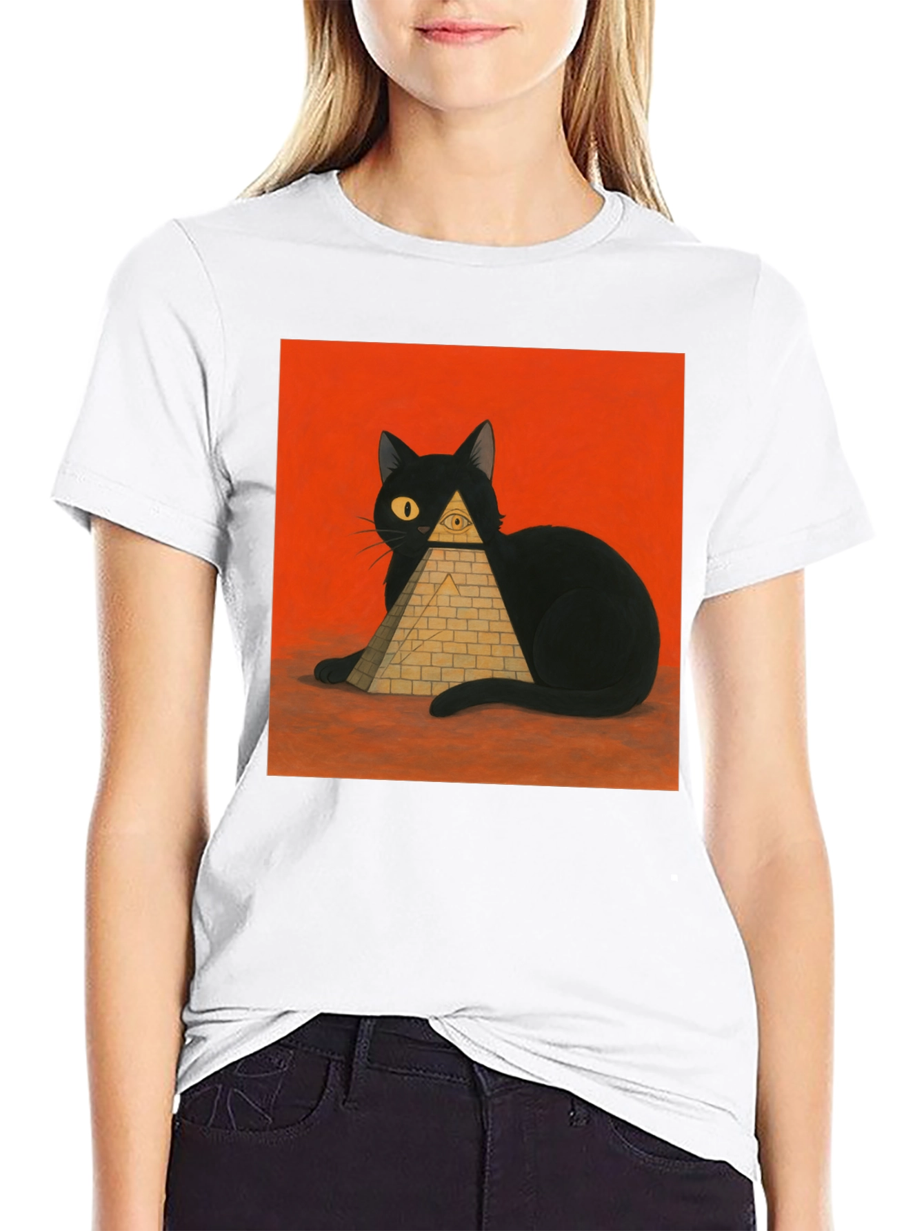 Cat Illuminati T-Shirt - Black