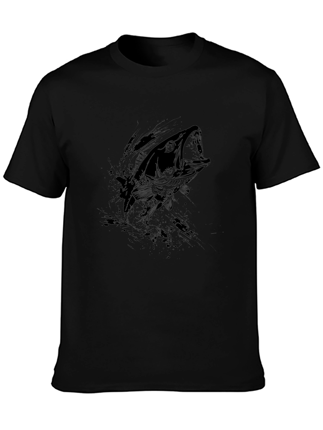 Bass Fish Graphic Tee - Black T-Shirt