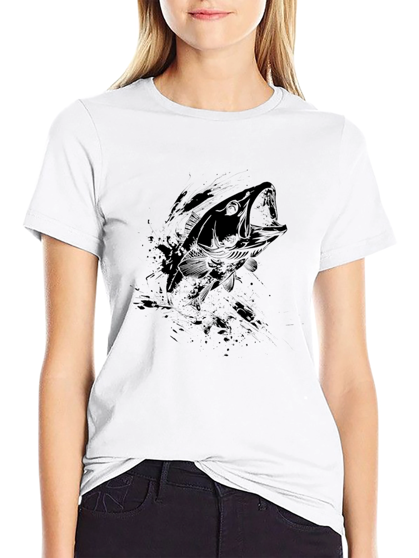 Bass Fish Graphic Tee - Black T-Shirt
