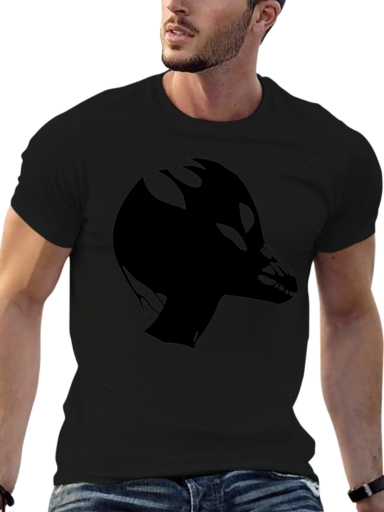 Alien Dragon Graphic Black Tee