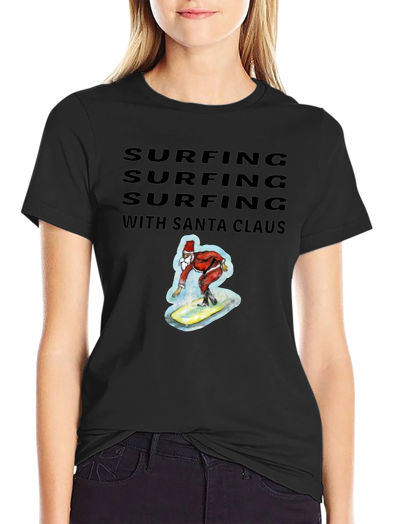 Surfing Santa Tee - Holiday Fun