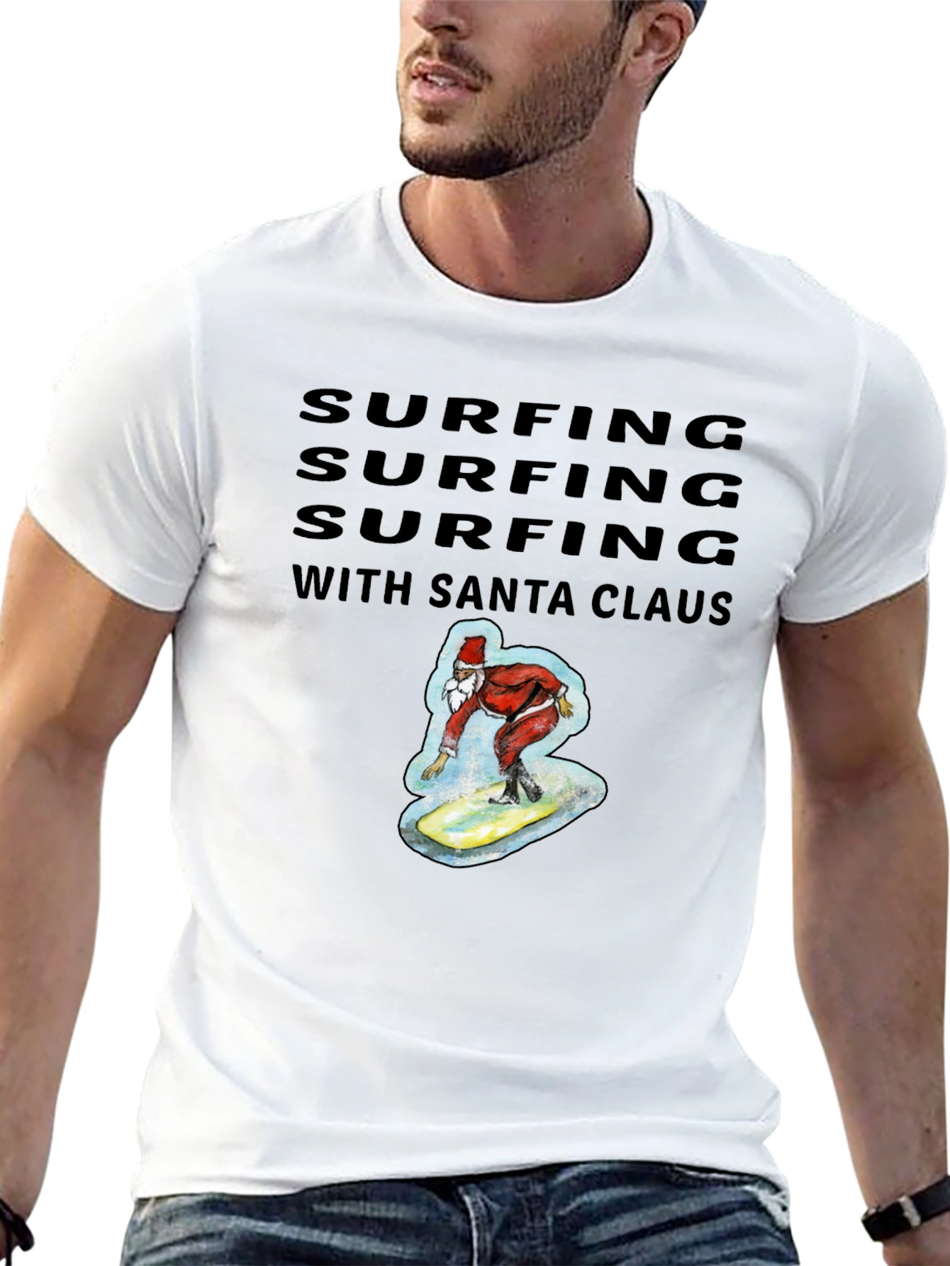 Surfing Santa Tee - Holiday Fun