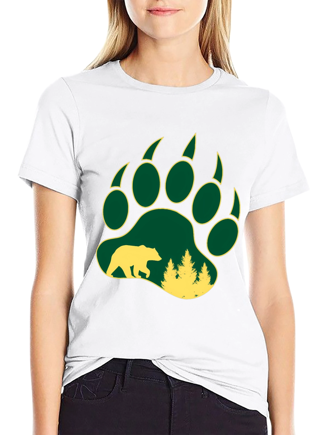 Bear Paw Print T-Shirt - Nature Lover Tee